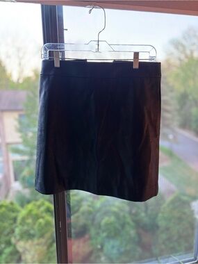 J. Crew Black Faux-Leather Mini Skirt